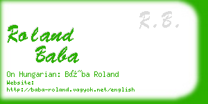 roland baba business card